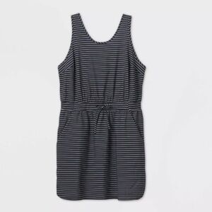 All in Motion Stretch Woven Striped Drawstring Waist Active Dress